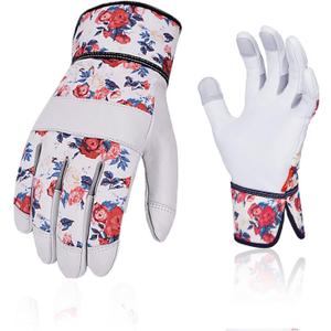 Vgo... Gardening Gloves for Women, Goatskin leather,Puncture Resistant Palm and Fingertips,Touchscreen(GA3561)