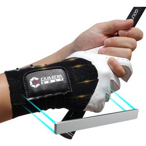 GAIARENA Golf Wrist Brace Wrist Hinge Swing Aid, Efficient Golf Swing Training Equipment to Correct Wrists Angle & Develop Muscle Memory for Beginner Golfers (Medium, Black [Left Handed Golfers])