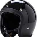 GJH Open Face Motorcycle Helmet Jet Cafe Recer 500TX Style Unisex Helmet 3/ 4 Chopper Bobber Helmet Japan Technology Handmade 3 Quarter Motorcycle Helmet Dot Approved(Black-M)