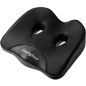LOUTYTUO Seat Cushion Pillow,100% Memory Foam and Washable Cover,for Office Chair,Car Seat and Wheelchair, Soft Support Seat Cushion (Black)