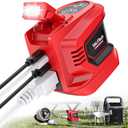 Real 200W Power Inverter Compatible with Milwaukee 18V, VoLtTech Battery Inverter 18V to 110V-120V, Phone Charger USB Charger Adapter Power Adapter with 2 USB Ports, 1 Type-C & 1 AC Outlet(No Battery)