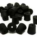 RS-4-1 Rubber Stoppers, Size 4, Drilled 1-Hole (1-Pound Pack),Black