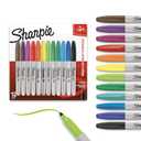 Sharpie Permanent Markers Quick Drying And Fade Resistant Fine Tip Marker Set For Wood Plastic Paper Metal And More Drawing Coloring And Poster Marker Assorted Colors 12 Count, Pack of 2