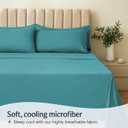 LuxClub 4 PC Queen Sheet Set, Breathable Luxury Bed Sheets, Deep Pockets 18" Wrinkle Free Cooling Sheets Machine Washable Hotel Bedding Silky Soft - Teal Queen