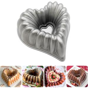 Charlotte Cake Mold Aluminum Kitchen Accessories Decoration Christmas Wedding Family 3D Charlotte Cake Pan (Love heart shape)