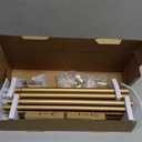 TONIAL Curtain Rods 2 pack, Telescoping Splicing 3/4 Drapery Rod 32 to 86 Inch(2.6 to 7.2 ft), Decorative Single Curtain Rods for Windows with Modern Cap Finial, Antique Gold