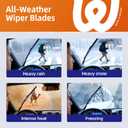 26"+20" Windshield Wiper Blades with 14" Rear Wiper Replacement for Chrysler Pacifica Voyager 2017 2018 2019 2020 2021 2022 2023 2024-OEM Quality All-Weather J Hook Wipers(Set of 3)