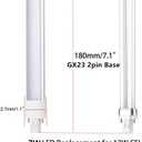 2 Pack 7W 2 Pin GX23 LED Horizontal PL Light Bulb, 13W CFL Equivalent, PLS-13W Replacement LED Plug & Play Light Bulb(Daylight White 6000K)