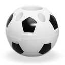 Aoerway 2 Packs Pen Rack Holder Soccer Shape Desktop Ornament for New School Season or Birthday Stylish Pencil Holder (Black-white)