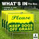 4-Pack Keep Off Grass Signs for Yard, 6x9 Double-Sided Coroplast Lawn Signs with Metal H-Stakes, Outdoor Reminder for Lawn, HOA & Shared Areas