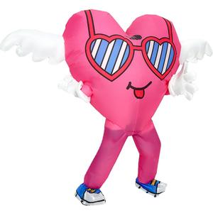 MXoSUM Inflatable Love Costume for Adult Blow up Pink Love Heart Costume Father Day Wedding Valentines Anniversary Costume
