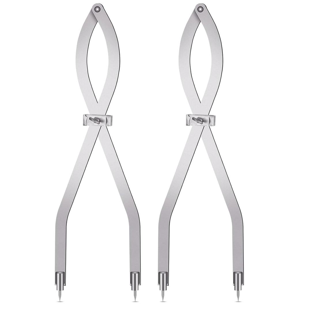 Dunzoom Radius Divider Tool - 24 Inch Insulation Tools Metalworking Drawing Woodworking Scribers Resharpenable and Replaced Points for Normal Sheet Metal Fabrication Layout Divider(2 Pcs)