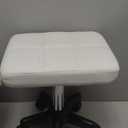 FURWOO Rectangle Rolling Stool with Wheels Height Adjustable Swivel Stool Chair for Spa Salon Massage White