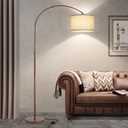 Floor Lamp for Living Room, Vintage Arc Floor Lamp with Adjustable Lamp Head, Tall Pole Lamp with On/Off Pedal Switch, Over Couch Arched Reading Light for Bedroom, Office, Study Room (Antique Bronze)