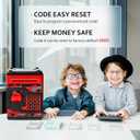 ATM Piggy Bank for Boys Girls, Vcertcpl Mini ATM Coin Bank Money Saving Box with Password, Kids Safe Money Jar for Adults with Auto Grab Bill Slot, Great Gift Toy Bank for Kids(Camouflage Red), Large