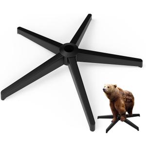 MASTERY MART 28 Inch Office Chair Base, Heavy Duty 2400 Lbs, Reinforced Metal Desk Chair Replacement, Universal Gas Cylinder Hole Caster Socket, Matte Black