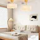 Boho Caged Fandelier Ceiling Fans with Lights and Remote Control, 18 inch