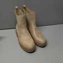 vodvob Women's Chelsea Boots Fashion Slip On Ankle Booties Casual Elastic Chunky Block Booties (8, Nude)