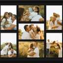 4x6 Picture Frame Collage for Wall, Display 7 Pcs 4x6 Photos with Mat or 12x14 Without Mat, 7 Opening Photo Frame for 4 x 6 Pictures with Shatter Resistant Plexiglass, Black Mat, Black