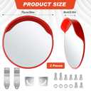 2 Pcs 30" Safety Convex Mirror Traffic Mirror Outdoor Indoor Driveway Street Corner Mirror Security Blind Spot Mirror for Road Garage Parking Lot Warehouse, Tear Off The Protective Film Before Use