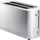 ZWILLING Enfinigy, 4-Slice Long Slot Toaster, Extra Wide 1.5" Slot for Bagels and Toast, Silver