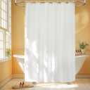 Seenus 74 inch Long Cloth Shower Curtain Liner with 3 Weighted Magnets, 72'' x 74'' Waterproof Fabric Shower Liner Washable, Neutral White Lightweight Bathroom Shower Curtain Hotel Quality
