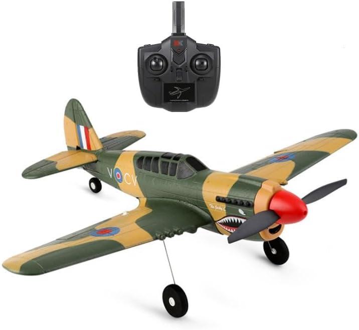 WLtoys XK A220 P40 384mm Wingspan 2.4GHz 4CH RC Transmitter & Battery, Remote Control Airplane 3D/6G Mode Switchable 6-Axis Gyro - RTF RC Airplane Toy Vehicle for Adults (HELIDIRECT)