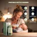 Portable Bottle Warmer for Travel, Baby Breastmilk & Formula Warmer | 4000mAh Battery, 2-Min Fast Heating, 89212F Temperature Control, 17.8oz Capacity, Type-C Charging and Constant Warm Mode