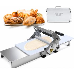 40.6" x 22.8" Dough Sheeter Machine, Manual Dough Roller with 56 Thickness Settings, 0-25mm Adjustable Stainless Steel Dough Sheeter for Pizza Dough, Pastry, Croissant, Bread & Bakery Making