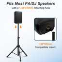 Vondynote Tripod Speaker Stands Pair PA DJ Heavy Duty Speaker Stands Adjustable Height 36.6"-54.9" Tripod Stage Stands with a Carring Bag, All Steel Construction