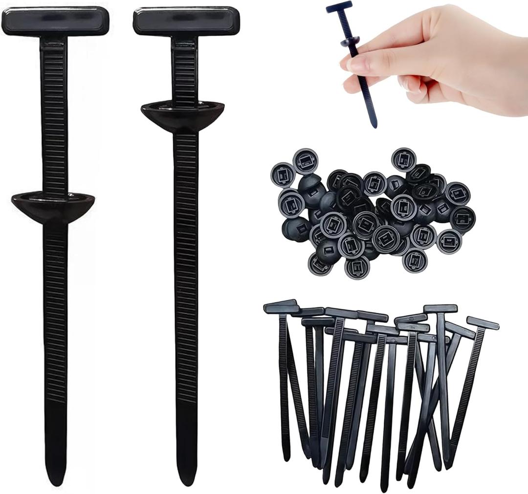 MACTANO 100PCS Nylon Universal Cable Tie Buckle Multipurpose Rivet Zip Tie Clips Automotive
