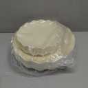 LIYH 24 Pcs Plastic Plates Reusable,Unbreakable Dinner Plates, Scalloped Plastic Plates, Dishwasher Safe,Ivory Plate Sets Perfect for Parties, Birthday, Picnics, BPA Free(12Guests)