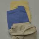 OLCHEE Womens 3 Pack Crop Tank Tops Basic Seamless Ribbed Sleeveless Square Neck Workout Top Summer Exercise Yoga Gym Shirts (Small, Blue + Beige + Yellow)