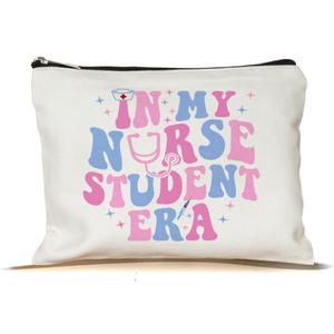 2 x In My Nursing Student Era Makeup Bag - Nurse Practitioner Graduation Gifts - Nursing Student Makeup Bag - Makeup Bag Gifts Women On Graduate -Birthday- Christmas, 7x9.8, White