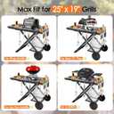 Grill Stand for Blackstone 17"& 22" Table Top Griddles, Portable Grill Cart for Weber Q1200, Q1000, Q2200, Q2400, Folding Grill Stand for Pizza Ovens with Shelf for Gas Cylinder