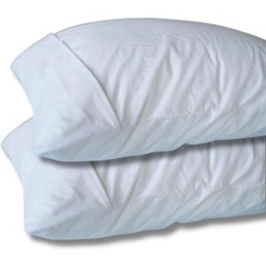 Dust & Allergen Protective Pillow Cover  Standard/Queen, French Fold, Cotton/Poly Blend, White  Soft, Breathable Pillow Protector, 2-Pack