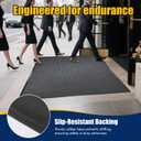 Entrance Mat for Home or Office - 3 x 5 Feet, Carpeted Indoor/Outdoor Entry Mat - Absorbent, Slip Resistant, Heavy Duty, Low-Profile, Easy to Clean, Rubber Entry Mat - Charcoal