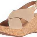 Clarks Women's Annadel Eirwyn Wedge Sandal (Beige, 9)