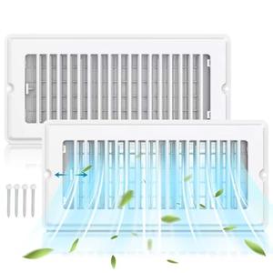 Floor Register 4x10-2 Pack Floor Vent Covers with Screw Walkable Vent Covers for Home Floor Ac Vent Cover Floor Vent Covers Adjustable Airflow HVAC Register Grilles