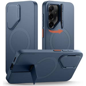 SURITCH for Samsung Galaxy S25+ Plus Phone Case, Magnetic Shockproof Protective Cover with Camera Cover & Adjustable Metal Kickstand for Galaxy S25+ Plus(2025)Dark Blue