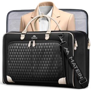 MATEIN Carry On Garment Bags for Airplanes, Women Travel Garment Bags for Dresses Up to 5 Suits with Aroma Pads, Convertible Hanging Clothes Suit Carrier with Shoe Compartment Fit 15.6" Laptop