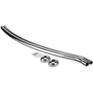 Home Basics Wall Mounted Curved Shower Rod Extendable/Adjustable 42 to 72 Length for Customized Fit , Non Rust, Hardware Included, Adds Up to 5 Inches of Shower Space Chrome