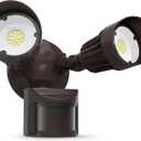 JJC LED Security Lights Motion Sensor Flood Light Outdoor Fixture,27.5W(120W Equiv.) 3000LM,IP65 Waterproof,3000K Warm White ETL Listed Outdoor Lighting Brown (Not Solar Powered)