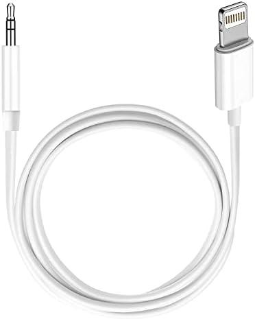 (Apple MFi Certified) iPhone AUX Cord,Lightning to 1/8 Inch Audio Cable,3.3ft, Headphone Jack Adapter Male Aux Stereo Audio Cable Compatible for iPhone 14/13/12/11/XR/X/8/7 (White)