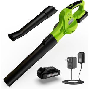Leaf Blower Cordless,Electric Leaf Blower with a 20V 10C 2000mA Battery and Charger, Variable Speed, Leaf blowers for Lawn Care, Patio, Home