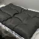 BFPETHOME Dog Beds for Large Dogs, Plush Dog Crate Bed Fluffy Cozy Kennel Pad for Sleeping &Ease Anxiety, Washable Pet Mats with Anti-Slip Bottom for Large Dogs, Grey (L(35x23 inch))