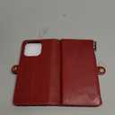 XcaseBar Compatible with iPhone 16 Pro 6.3" Wallet case with Zipper Credit Card HolderRFID Blocking,Flip Folio Book PU Leather Phone case Shockproof Cover Women Men for Apple 16 Pro case Red