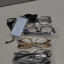 5 Pack Blue Light Blocking Reading Glasses Fashion Square Computer Readers for Women Men, Anti UV Ray Nerd Eyeglasses (5C B, 1.25)