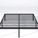 NEW JETO Metal Bed Frame,Queen Size Bed Frame with Storage Space,Heavy Duty Sturdy Mattress Foundation,Easy Assembly,No Box Spring Needed, Black,14 Inch,Queen