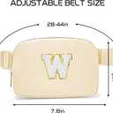 Gitus Birthday Gifts for 8 9 10 11 12 13 Year Old Girls Personalized Fanny Pack Crossbody Bags with Initial Letter Patch Belt Bag for Teen Girls Cute Trendy Stuff Travel Essentials (Beige-W)